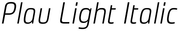 Plau Light Italic Font