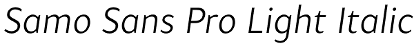 Samo Sans Pro Light Italic Font