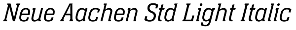 Neue Aachen Std Light Italic Font