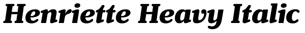 Henriette Heavy Italic Font