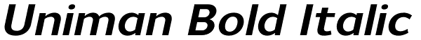 Uniman Bold Italic Font