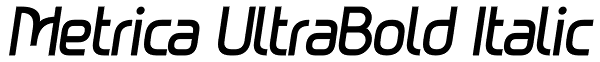 Metrica UltraBold Italic Font