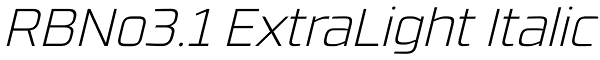 RBNo3.1 ExtraLight Italic Font