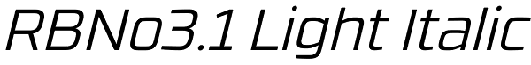 RBNo3.1 Light Italic Font