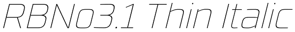 RBNo3.1 Thin Italic Font