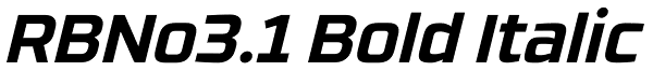 RBNo3.1 Bold Italic Font