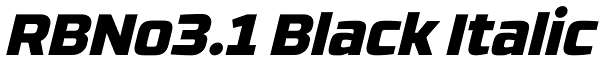 RBNo3.1 Black Italic Font