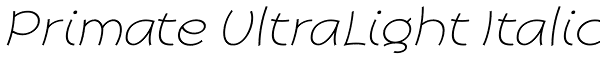 Primate UltraLight Italic Font