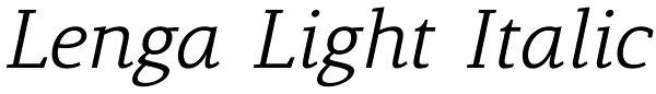 Lenga Light Italic Font