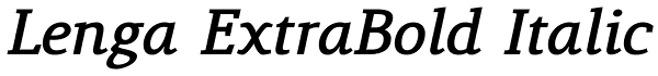 Lenga ExtraBold Italic Font