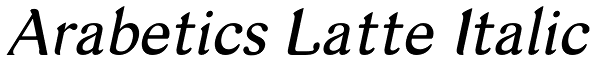 Arabetics Latte Italic Font