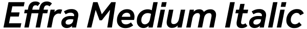 Effra Medium Italic Font