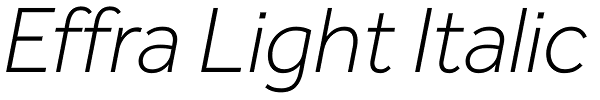 Effra Light Italic Font