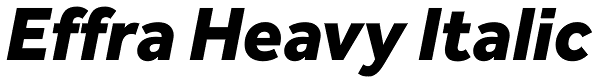 Effra Heavy Italic Font