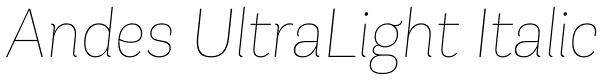 Andes UltraLight Italic Font