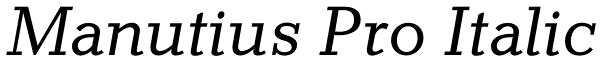 Manutius Pro Italic Font