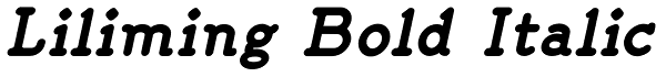 Liliming Bold Italic Font