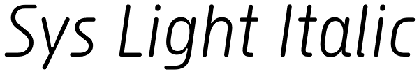 Sys Light Italic Font