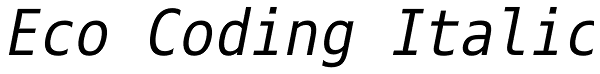 Eco Coding Italic Font
