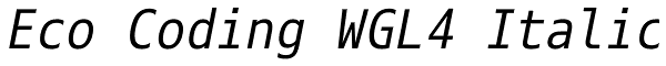 Eco Coding WGL4 Italic Font
