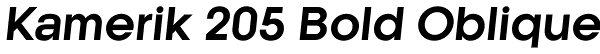 Kamerik 205 Bold Oblique Font