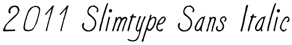 2011 Slimtype Sans Italic Font