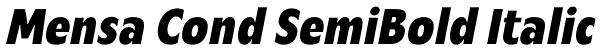 Mensa Cond SemiBold Italic Font