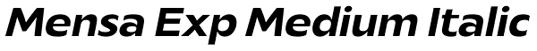 Mensa Exp Medium Italic Font