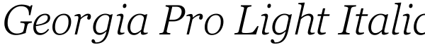 Georgia Pro Light Italic Font