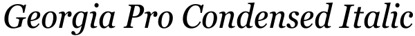 Georgia Pro Condensed Italic Font