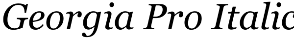 Georgia Pro Italic Font