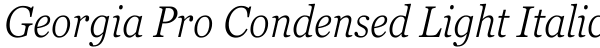 Georgia Pro Condensed Light Italic Font