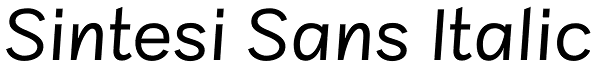 Sintesi Sans Italic Font