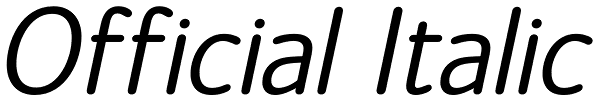 Official Italic Font