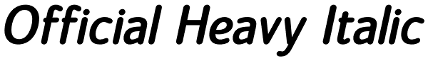 Official Heavy Italic Font