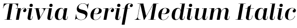 Trivia Serif Medium Italic Font