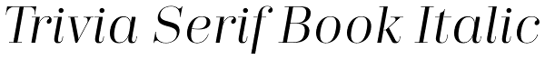 Trivia Serif Book Italic Font