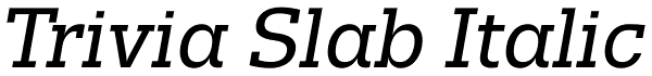 Trivia Slab Italic Font