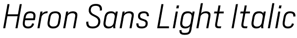 Heron Sans Light Italic Font
