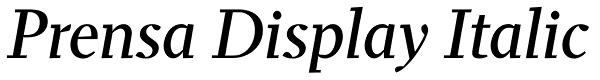 Prensa Display Italic Font