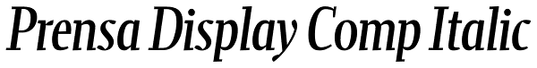 Prensa Display Comp Italic Font