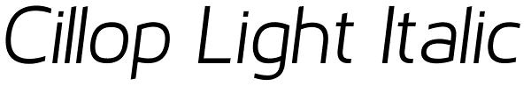 Cillop Light Italic Font