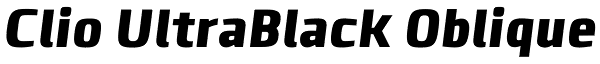 Clio UltraBlack Oblique Font