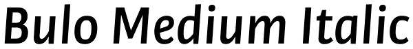 Bulo Medium Italic Font