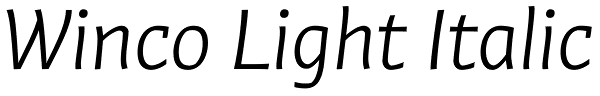 Winco Light Italic Font