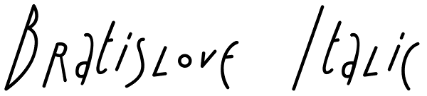 Bratislove Italic Font