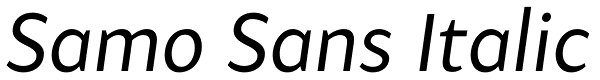 Samo Sans Italic Font