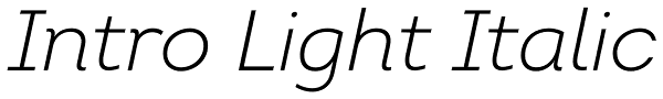 Intro Light Italic Font