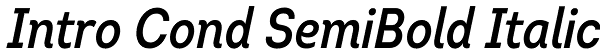 Intro Cond SemiBold Italic Font