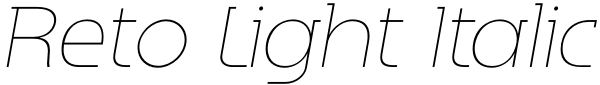 Reto Light Italic Font